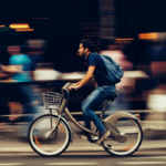 pedal bike in city