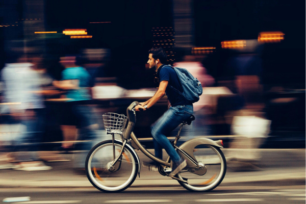 pedal bike in city